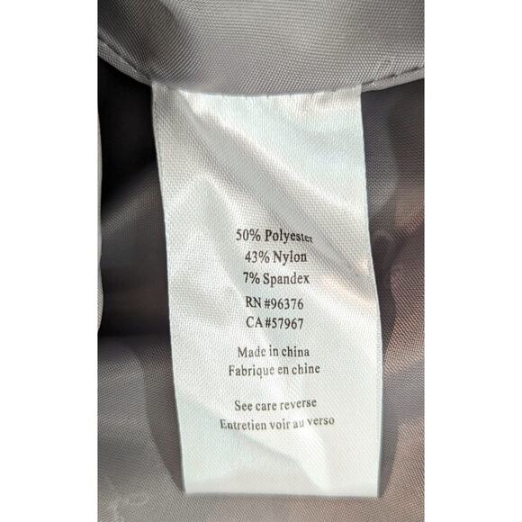 SAMUEL DONG Bubble Hem Trench Coat Dress SZ L Silver Gray Belted Party Event NWT - Picture 8 of 9